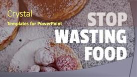  Presentation with awareness - Presentation theme with composition-of-stop-wasting-food background and a  colored foreground