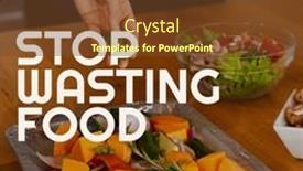 Presentation with stop - Presentation consisting of composition-of-stop-wasting-food background and a tawny brown colored foreground