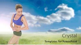  Presentation with sport blue - Cool new presentation with composition-of-strong-caucasian-woman backdrop and a  colored foreground