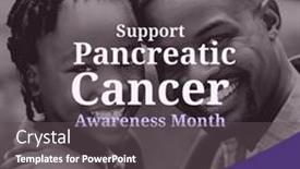  Presentation with pancreatic cancer - PPT layouts with composition-of-support-pancreatic-cancer background and a dark gray colored foreground