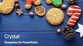  Presentation with cookies christmas - Colorful slide deck enhanced with composition of tasty christmas cookies backdrop and a  colored foreground