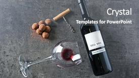  Presentation with chocolate wine - Slide set featuring composition of tasty truffles wine background and a gray colored foreground