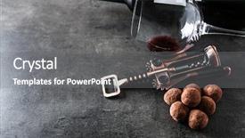  Presentation with chocolate wine - PPT layouts enhanced with composition of tasty truffles wine background and a gray colored foreground