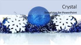  Presentation with white christmas - Beautiful slide deck featuring composition of the christmas decorations backdrop and a light blue colored foreground