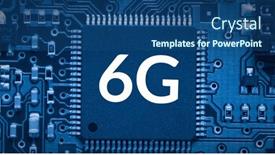  Presentation with digital image - Cool new presentation design with composition-of-the-word-6g backdrop and a ocean colored foreground