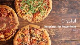  Presentation with three - Colorful presentation theme enhanced with composition-of-three-various-kinds backdrop and a coral colored foreground