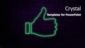  Presentation with connections - Presentation theme featuring composition-of-thumbs-up-neon background and a black colored foreground