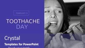  Presentation with dentist - Slides consisting of composition-of-toothache-day-text background and a ocean colored foreground