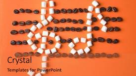  Presentation with treble clef - Presentation theme having composition of treble clef background and a coral colored foreground