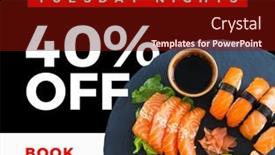  Presentation with sushi - Slides consisting of composition-of-tuesday-nights-text background and a tawny brown colored foreground