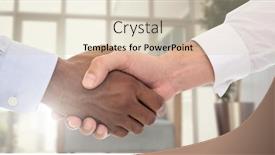  Presentation with business networking - Amazing presentation theme having composition-of-two-diverse-businesspeople backdrop and a  colored foreground