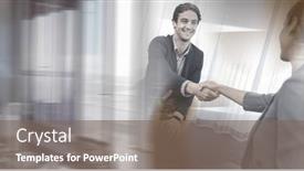  Presentation with global partnership - PPT theme with composition-of-two-happy-diverse background and a violet colored foreground