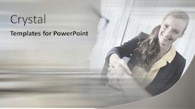  Presentation with global partnership - Presentation design with composition-of-two-happy-diverse background and a light gray colored foreground