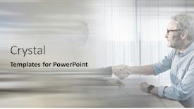  Presentation with global partnership - Presentation design consisting of composition-of-two-happy-diverse background and a light gray colored foreground