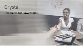  Presentation with global partnership - PPT theme having composition-of-two-happy-diverse background and a light gray colored foreground