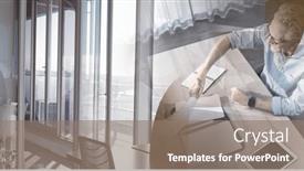  Presentation with global partnership - PPT theme having composition-of-two-happy-diverse background and a gray colored foreground