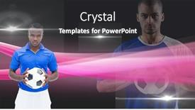  Presentation with football competition - PPT theme with composition-of-two-male-football background and a  colored foreground