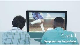  Presentation with football competition - PPT layouts enhanced with composition-of-two-male-sports background and a teal colored foreground
