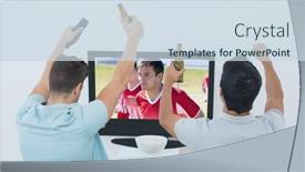  Presentation with football competition - Presentation theme enhanced with composition-of-two-male-sports background and a sky blue colored foreground