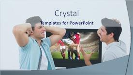  Presentation with sport - Presentation theme with composition-of-two-male-sports background and a sky blue colored foreground