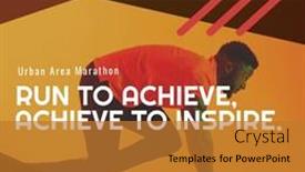  Presentation with inspire - Slide set having composition-of-urban-area-marathon background and a gold colored foreground