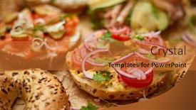  Presentation with cucumbers - Audience pleasing slide set consisting of composition-of-various-homemade-bagels backdrop and a red colored foreground