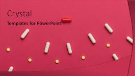  Presentation with red medical - Theme featuring composition-of-various-pills-arranged background and a red colored foreground