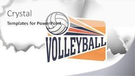  Presentation with volleyball - Slide set having composition-of-volleyball-orange-sign background and a white colored foreground