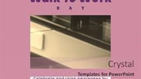  Presentation with active lifestyle - Slides consisting of composition-of-walk-to-work background and a coral colored foreground