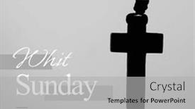  Presentation with cross faith - Slides featuring composition-of-whit-sunday-text background and a light gray colored foreground