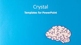  Presentation with blue brain - Presentation theme having composition-of-white-and-purple background and a light gray colored foreground