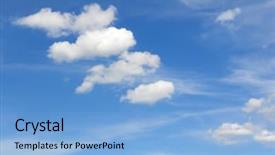  Presentation with white dove clouds - Amazing presentation theme having composition of white clouds looking backdrop and a  colored foreground