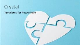  Presentation with heart puzzle - Presentation enhanced with composition-of-white-heart-made background and a arctic colored foreground