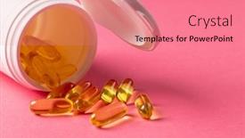  Presentation with pill bottle - Slide set enhanced with composition-of-white-pill-bottle background and a coral colored foreground