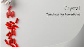  Presentation with red medical - Slide set having composition-of-white-pill-box background and a light gray colored foreground