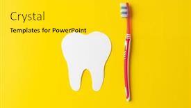  Presentation with yellow medical - PPT theme featuring composition-of-white-tooth background and a light gray colored foreground