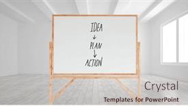  Presentation with action plan - PPT layouts consisting of composition-of-whiteboard-with-idea background and a  colored foreground