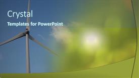  Presentation with sustainability - Audience pleasing presentation design consisting of composition-of-wind-turbine backdrop and a ocean colored foreground