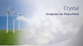  Presentation with sustainability - Beautiful theme featuring composition-of-wind-turbines backdrop and a sky blue colored foreground