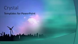  Presentation with wind turbines - Beautiful theme featuring composition-of-wind-turbines backdrop and a light blue colored foreground