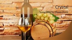  Presentation with wine barrel - Cool new slides with composition of wine and grapes backdrop and a  colored foreground