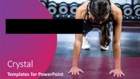  Presentation with pink-black - Slide deck with composition-of-woman-at-gym background and a violet colored foreground