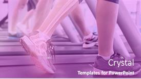  Presentation with active lifestyle - PPT theme enhanced with composition-of-woman-s-legs background and a purple colored foreground