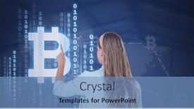  Presentation with data processing - Theme with composition-of-woman-touching-virtual background and a teal colored foreground