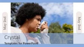  Presentation with woman world - Slide set enhanced with composition-of-world-asthma-day background and a light blue colored foreground