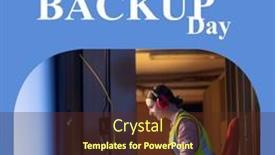  Presentation with backup - PPT theme with composition-of-world-backup-day background and a  colored foreground