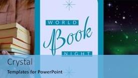  Presentation with woman world - Presentation enhanced with composition-of-world-book-night background and a light blue colored foreground