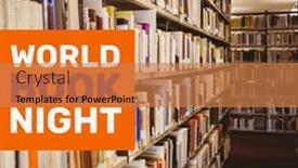  Presentation with celebration - Presentation theme featuring composition-of-world-book-night background and a coral colored foreground