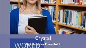  Presentation with woman world - PPT theme with composition-of-world-book-night background and a ocean colored foreground