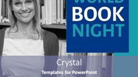  Presentation with woman world - Presentation theme featuring composition-of-world-book-night background and a ocean colored foreground